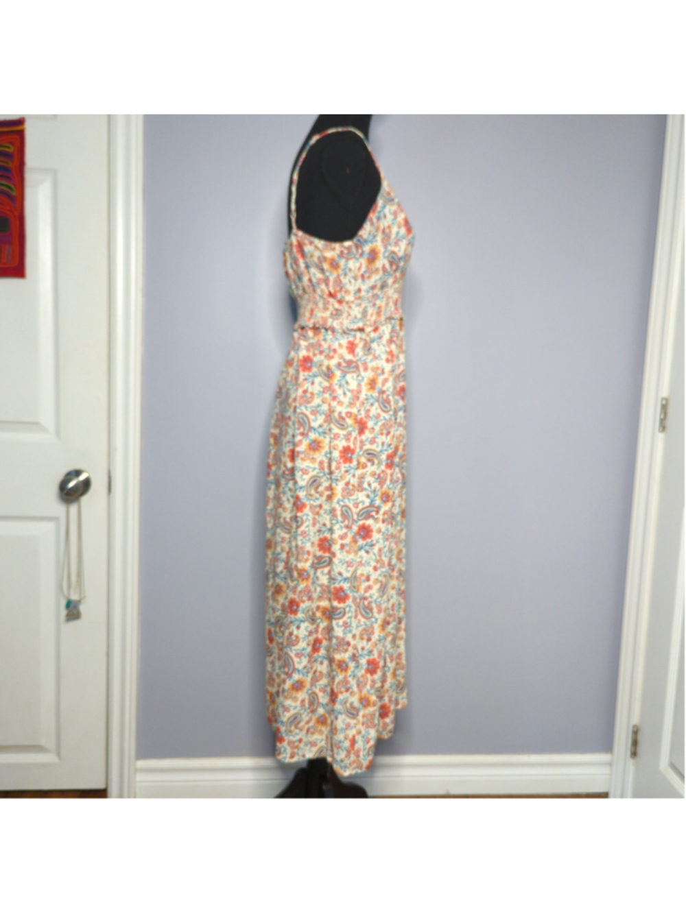Patrons of Peace Boho Paisley Smocked Maxi Dress Size M Like New - Picture 5 of 14